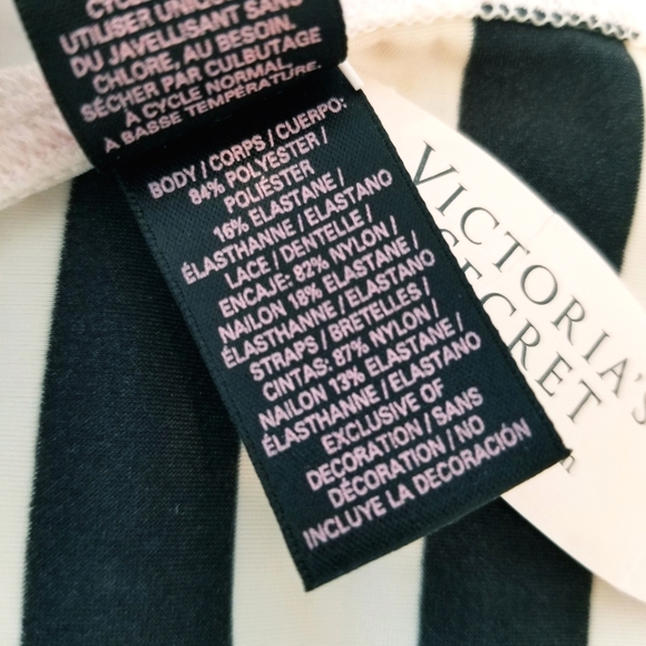 Victoria's Secret Vintage Very Sexy Lace Stripe Strappy V-String Thong Panty NWT - Picture 9 of 12